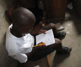 Liberian child reading
