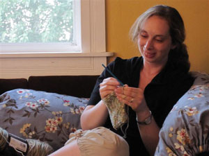 Person knitting