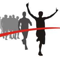 athlete winning a marathon