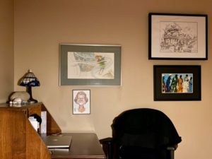The desk where Kathy Stinson writes